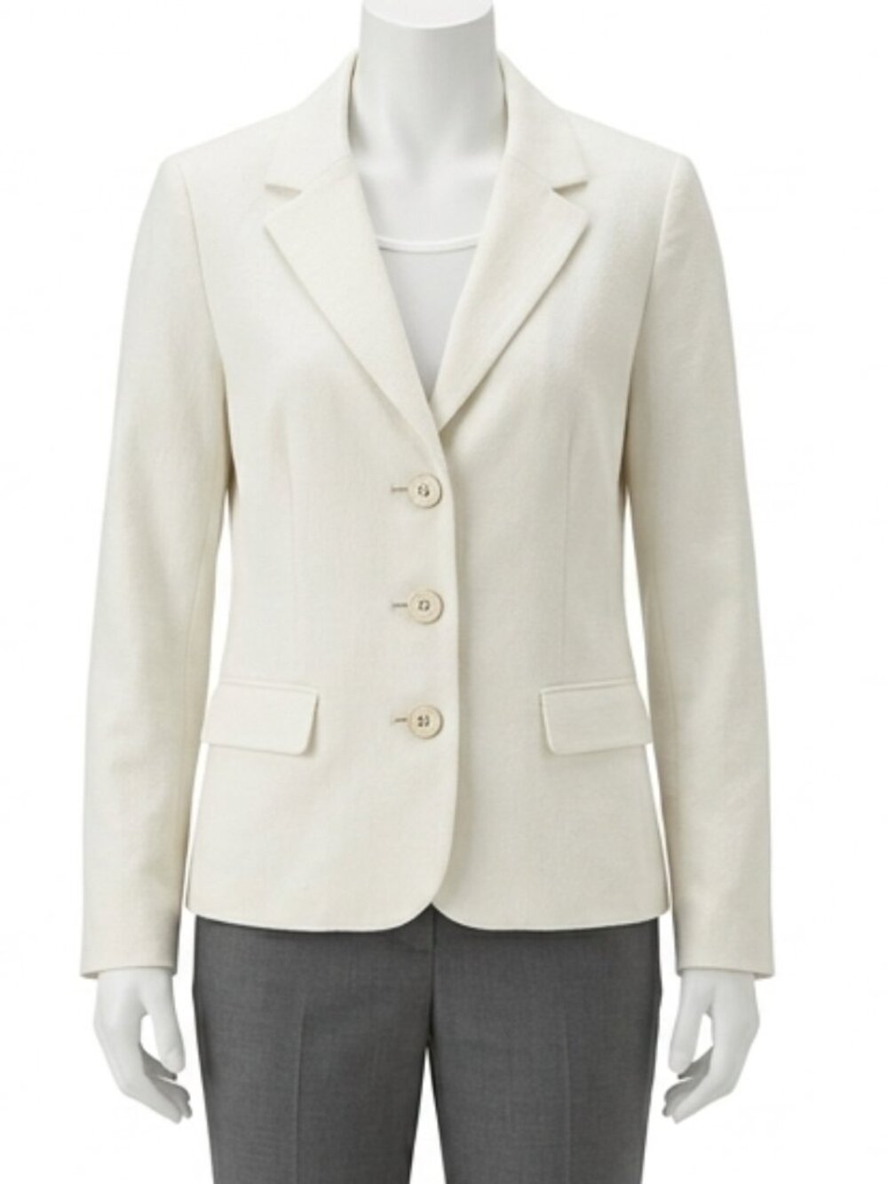 Lilly Pulitzer Womens Dressy Cotton Charmed Button Accented Blazer White Cream - Picture 2 of 11